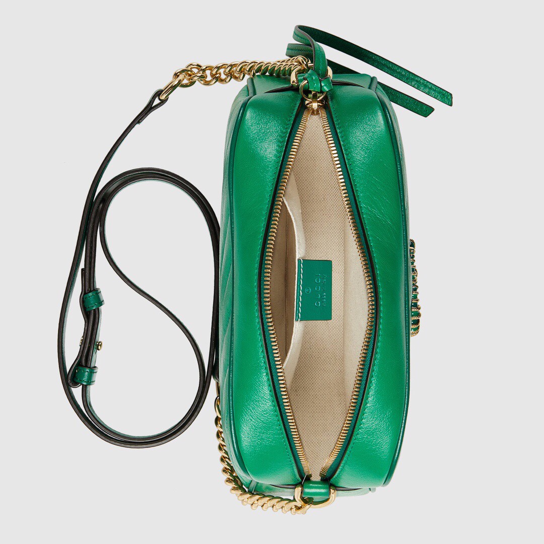 Gucci GG Marmont Small Matelasse Shoulder Bag 447632 Green